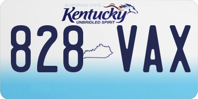 KY license plate 828VAX
