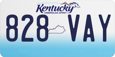 KY license plate 828VAY