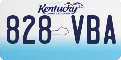 KY license plate 828VBA