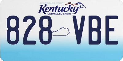 KY license plate 828VBE