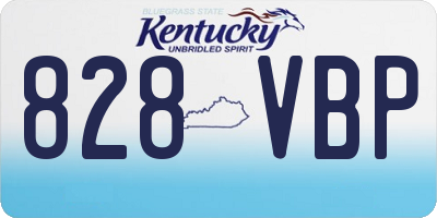 KY license plate 828VBP