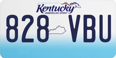 KY license plate 828VBU