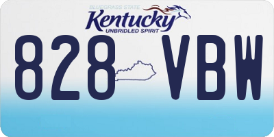 KY license plate 828VBW