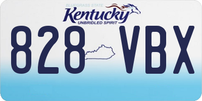 KY license plate 828VBX