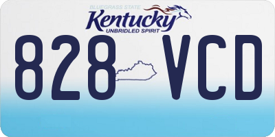KY license plate 828VCD