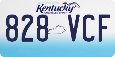 KY license plate 828VCF