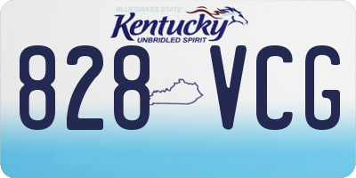 KY license plate 828VCG