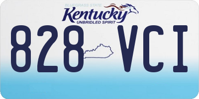 KY license plate 828VCI
