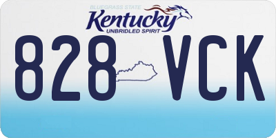 KY license plate 828VCK