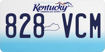 KY license plate 828VCM