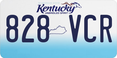 KY license plate 828VCR