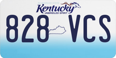 KY license plate 828VCS
