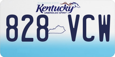 KY license plate 828VCW