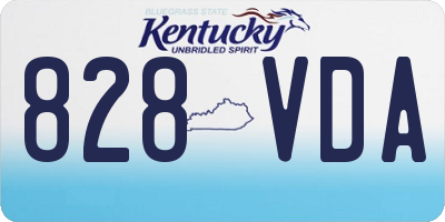 KY license plate 828VDA