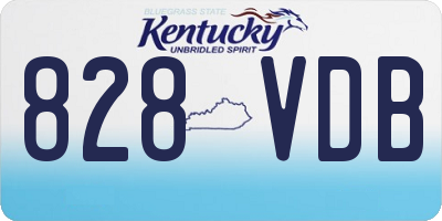 KY license plate 828VDB