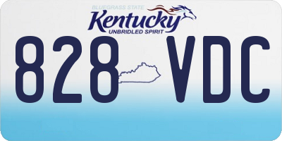 KY license plate 828VDC