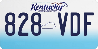 KY license plate 828VDF