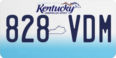 KY license plate 828VDM