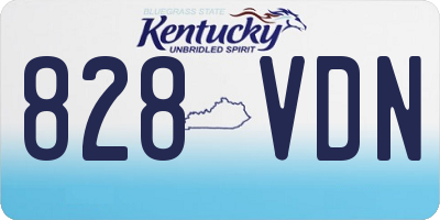 KY license plate 828VDN