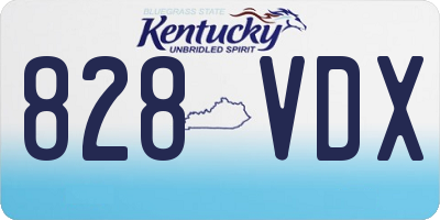 KY license plate 828VDX