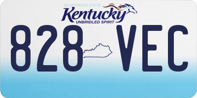 KY license plate 828VEC