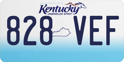 KY license plate 828VEF