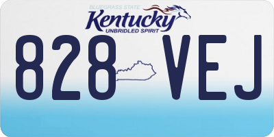 KY license plate 828VEJ
