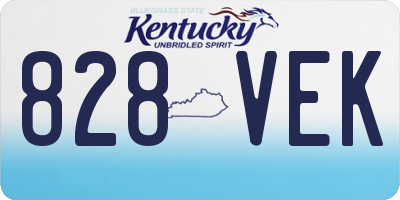 KY license plate 828VEK