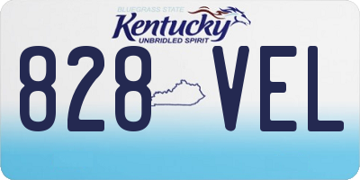 KY license plate 828VEL