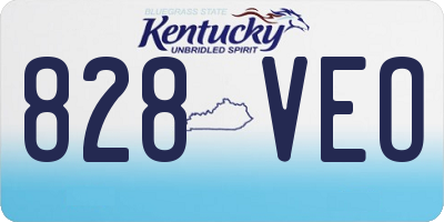 KY license plate 828VEO
