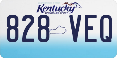 KY license plate 828VEQ