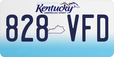 KY license plate 828VFD