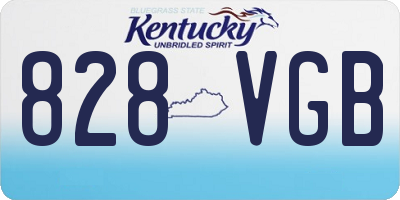 KY license plate 828VGB