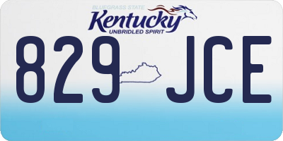 KY license plate 829JCE