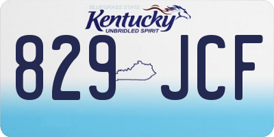 KY license plate 829JCF