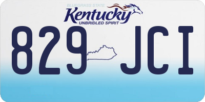 KY license plate 829JCI