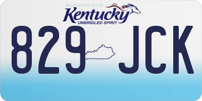 KY license plate 829JCK