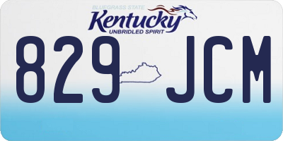 KY license plate 829JCM