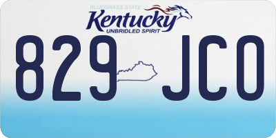 KY license plate 829JCO