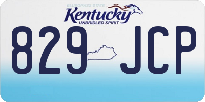 KY license plate 829JCP