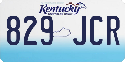 KY license plate 829JCR