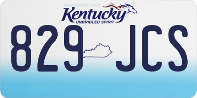 KY license plate 829JCS