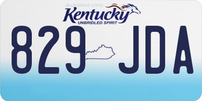KY license plate 829JDA