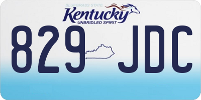 KY license plate 829JDC