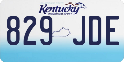 KY license plate 829JDE