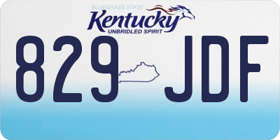 KY license plate 829JDF