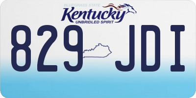 KY license plate 829JDI