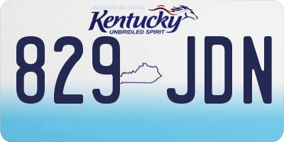 KY license plate 829JDN