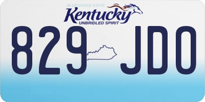 KY license plate 829JDO
