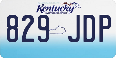 KY license plate 829JDP